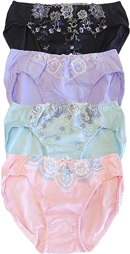 Visee Women's Cotton Blend Panties Set, Cotton Blend, Set of 5, Set of 4, S, M, L, LL, 3L, 4L, 5L, Women's