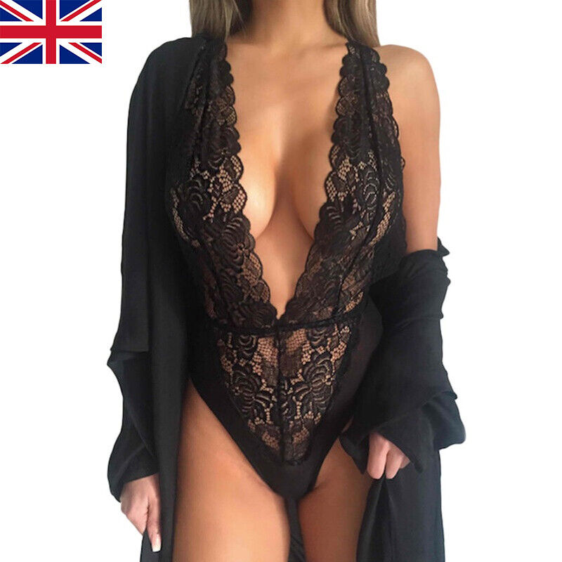 Women Lace Nightgown Bodysuit Lingerie Sexy Underwear Nightwear Set No gown UK